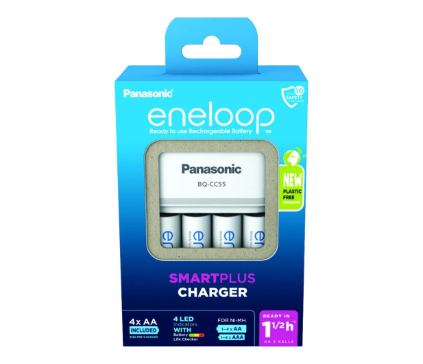 PANASONIC ŁADOWARKA SMARTPLUS + 4x AA ENELOOP 2000 mAh - 1068355 - zdjęcie
